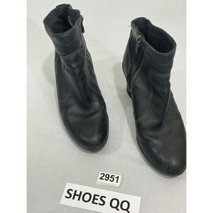 Womans Timberland 25673m Size 8.5 Black Zip Up Lines Chunky Heel Bootie